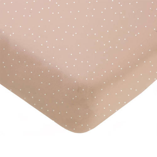 Mies & Co Mies & Co Katoen (biologisch) Adorable Dots baby wieg hoeslaken 40x80 cm roze/wit