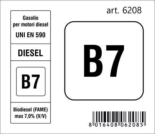 Quattroerre 6208 Sticker brandstof B7 Diesel 2018, 7,5 x 6,5 cm