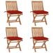 Maison Exclusive - Chaises Pliantes Avec Coussins, 4 Pièces, En Teck Massif