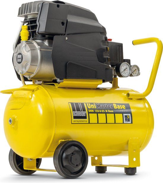 Schneider Zuigercompressor UNM 150-8-25 W Base - Compressor met drukregelaar - 8 bar - 24 l - Olievrij