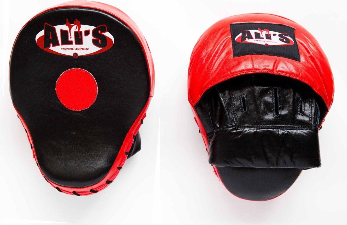 Ali's Fightgear Stootpads 25 Cm Leer Zwart/rood 2-delig