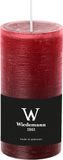 Wiedemann Bougie cylindrique/bougie pilier - bougie rustique - bordeaux - 6 x 12 cm - 69 heures de combustion