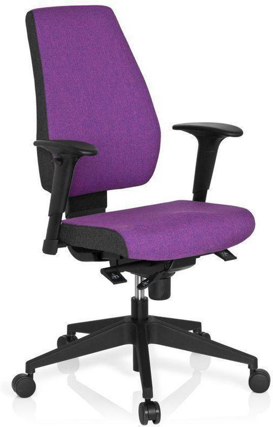 HJH OFFICE Pro-Tec 500 - Bureaustoel - Stof - Lila / grijs Bureaustoel PRO-TEC 500 stof lila / grijs