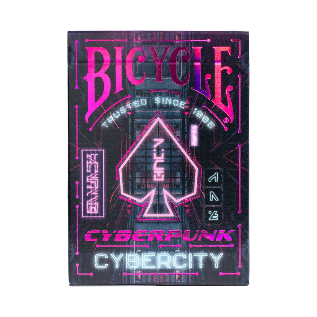 Bicycle Cyberpunk Cyber City Speelkaarten - 56 kaarten - Zwart/Blauw/Roze