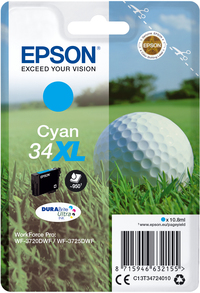 Epson Singlepack Cyan 34XL DURABrite Ultra Ink