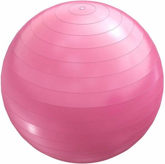 Gorilla Sports Fitnessbal Ø 65 cm - Roze - Incl. Pomp - Gymbal - Yoga - PVC - 500 kg