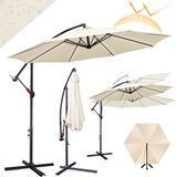 Merkloos Zweefparasol Ø 3 m crème – Polyester, IJzer