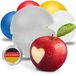 Boîte Pomme avec fermeture à clic - Boîte Pomme ronde pour l'école et le travail - Allemagne et sans BPA - Boîte fraîcheur parfaite ou boîte à en-cas - Transparent-laiteux