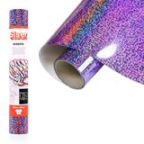 Siser Holografisch violet, 30 cm x 0,5 m, holografisch vinyl om op te strijken voor het personaliseren van stoffen, kleding en accessoires, creatieve hobby's, gemakkelijk te snijden