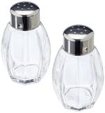 FACKELMANN 46856 zout- en pepervaatje, glas, zilver, set van 2, 40 ml