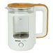 JOCCA Elektrische waterkoker, 1,8 l, lijn natuur/snel opwarmen, 360° draaibare sokkel, automatische uitschakeling, modern en elegant design, borosilicaatglas (wit)