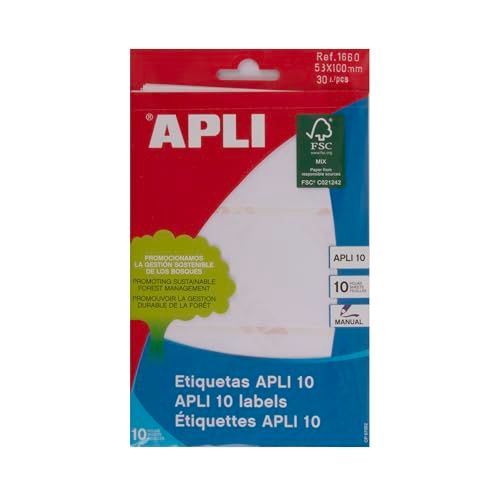 APLI 1660 - APLI etiketten 10 wit 53,0 x 100,0 mm 10 vellen