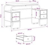 vidaXL Bureau met opslag Zwart eiken 145 x 50 x 75 cm