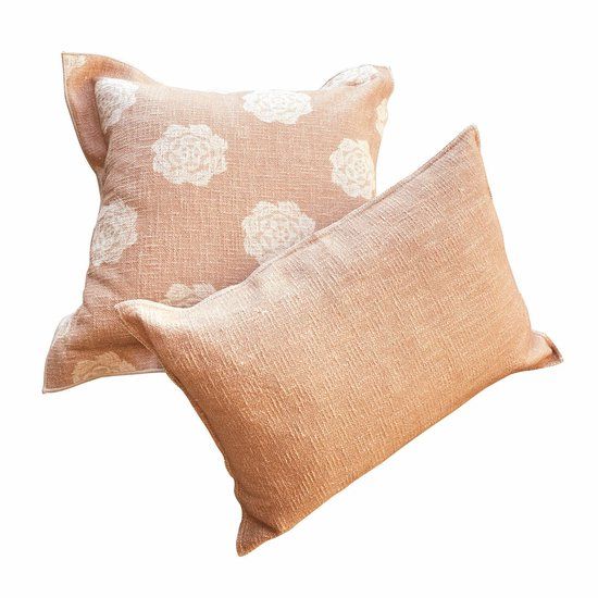 LOBERON Kussenhoes set van 2 Belvienne roze/crème
