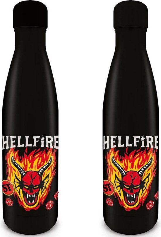 Stranger Things Hellfire Club Metal Drinks Bottle - Black - 540ml