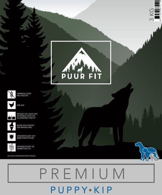 Puur Fit Premium Puppy Middel en Grote Rassen Kip 12 kilo