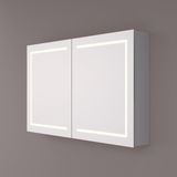 HIPP Design spiegelkast - LED Baan 140 x 70 x 14 cm met Spiegelverwarming en 2x Geaard Stopcontact Inclusief Verstelbare Glazen Planchetten