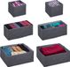 Relaxdays lade organizer - 6-delige set - voor kledingkast en lades - opvouwbaar - 3 groottes - grijs