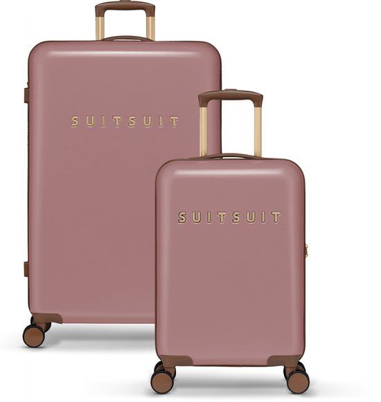 SUITSUIT Fab Seventies Kofferset 2 delig - Old Rose - Reiskoffer set met wielen - Hardcase - TSA slot - 127L
