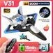 SZSMART V31 Foam Zweefvliegtuig Drone met 4K Camera Batterijduur: 15 Min 3 Batterijen Bleu
