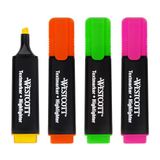 Westcott Markeerstiften, E-744249 00, 4 stuks in groen, geel, oranje, roze