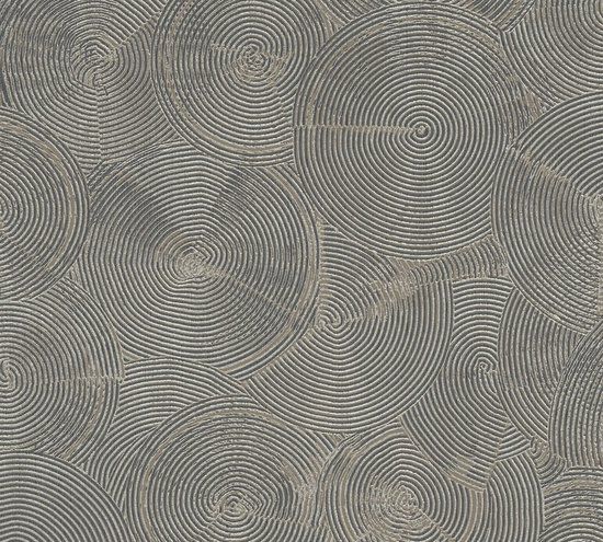 CIRKELS BEHANG | Grafisch - bruin zwart zilver - A.S. Création Metropolitan Stories 2