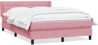 vidaXL Boxspringbed met matras, roze, 160x210 cm, fluweel