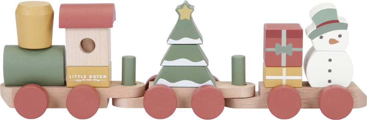 Little Dutch Blokkentrein Kerst - Hout - Unisex