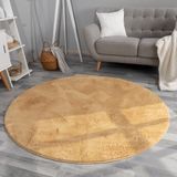 TT Home Hoogpolig tapijt imitatiebont 200 x 200 cm Geel