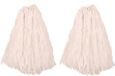 Sans marque 6x Pièces cheerball/pompom blanc avec poignée annulaire 28 cm
