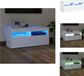 vidaXL Meuble TV avec éclairage LED, blanc, 90x35x40 cm