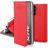 Samsung Housse pour Samsung Galaxy S25 FE 5G - etui coque pochette portefeuille + film ecran - ROUGE MAGNET
