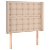 VidaXL Hoofdbord met randen 83x16x118/128 cm kunstleer cappuccinokleur