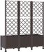 vidaXL Tuinplantbak met schutting en wielen Bruin 120 x 40 x 146 cm