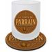 Verre de parrain Verre de parrain 280 ml avec sous-verre assorti