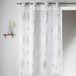 Home Maison 09406-8-AL gordijn, Etamine, licht, bedrukt, metaal, met ronde ogen, 135 x 240 cm, wit/zilver