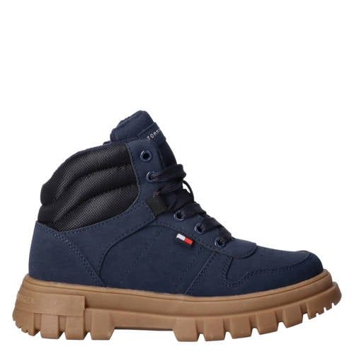 Tommy Hilfiger veterschoenen met profielzool - donkerblauw/zwart