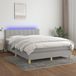 Maison Exclusive - Boxspringbed met matras en LED-verlichting, grijs, 140x190 cm, textiel