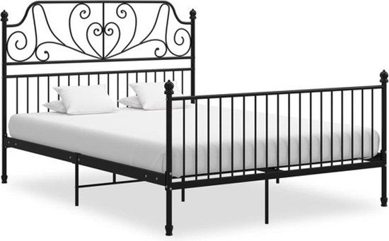 vidaXL Bedframe metaal zwart 140x200 cm
