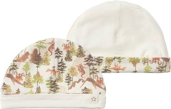 Your Wishes Reversible Beanie Baby Katoen/Modal/Elastaan Multicolor 3-6 mnd