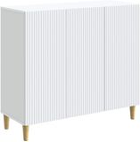 vidaXL Dressoir Wit 89 x 34,5 x 80 cm Bewerkt hout