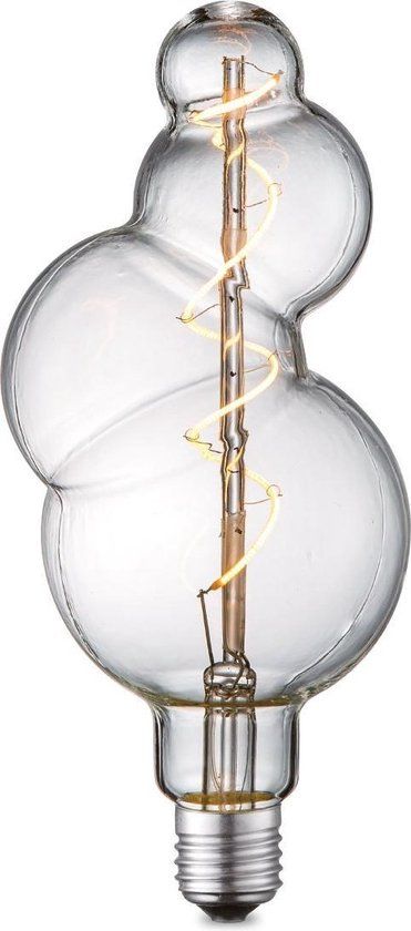 Home Sweet Home Edison Vintage E27 LED filament lichtbron Bubbel - Helder - Spiraal - Retro LED lamp - 11/11/23cm - Dimbaar - 4W 280lm 3000K