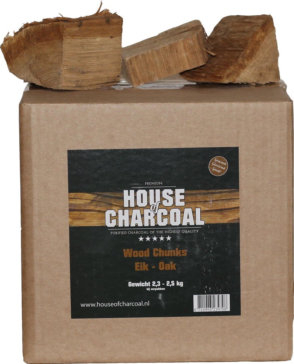 House of Charcoal Rookhout chunks Eik - Oak chunks smoking wood - 2,5 kg