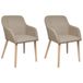 VidaXL Eetkamerstoel Beige Polyester 2 stuks