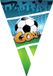 Funny Fashion Voetbal guirlande - 5 mètres - 10 fanions - vert/ bleu - guirlandes
