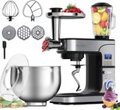 Swiss Haus® KM2206BG Keukenmachine 1300W – 6L RVS Mengkom – Keukenrobot met Timer & LED Display – Foodprocessor met Blender 1.5L & Vleesmolen – 6 Snelheden + Pulse – RVS