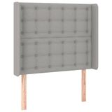 VidaXL Hoofdbord met randen 93x16x118/128 cm stof lichtgrijs