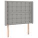VidaXL Hoofdbord met randen 93x16x118/128 cm stof lichtgrijs