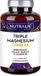 Nutralie Triple Magnesium Complex 2439 mg - Magnesium Bisglycinaat, Malaat et Taurate - 120 Capsules Végétaliennes - Avec Vitamine B6 P5P