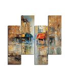Homemania Wandafbeelding, 4-delig, kunst en graffiti, voor woonkamer, slaapkamer, meerkleurig, 76 x 0,3 x 50 cm, HM204PMDF273, MDF
